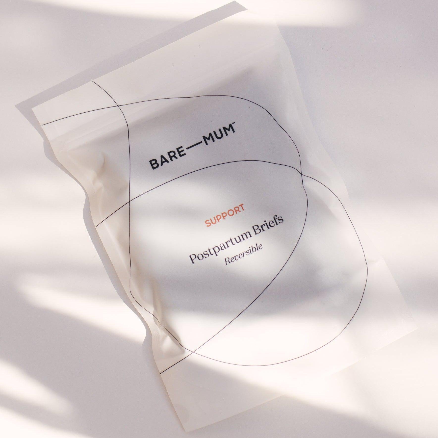 Postpartum briefs designed for mothers' recovery by Bare Mum.