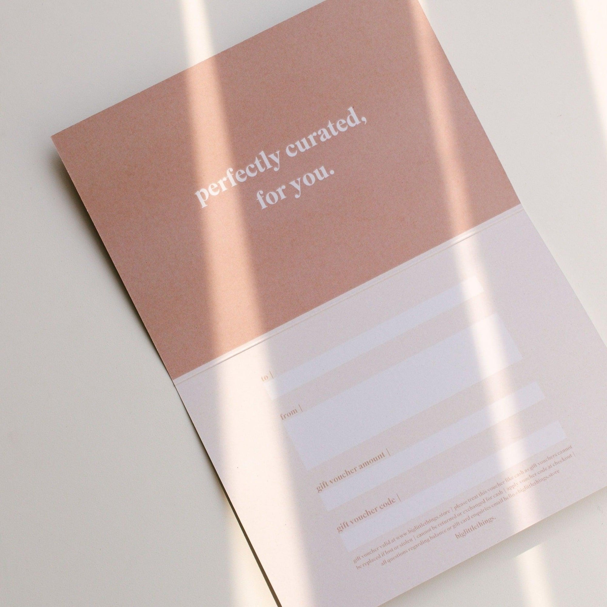 A biglittlethings gift voucher perfectly crafted for you.