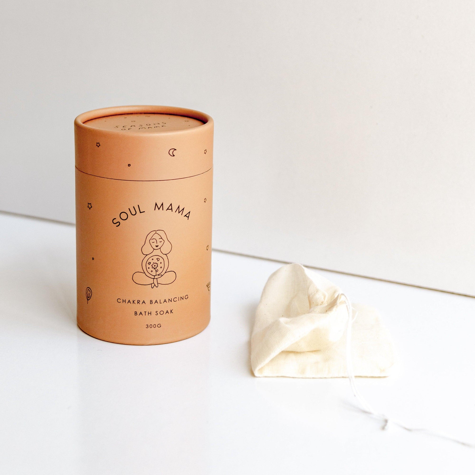 A tin of Seasons of Mama Soul Mama Chakra Balancing Bath Soak.