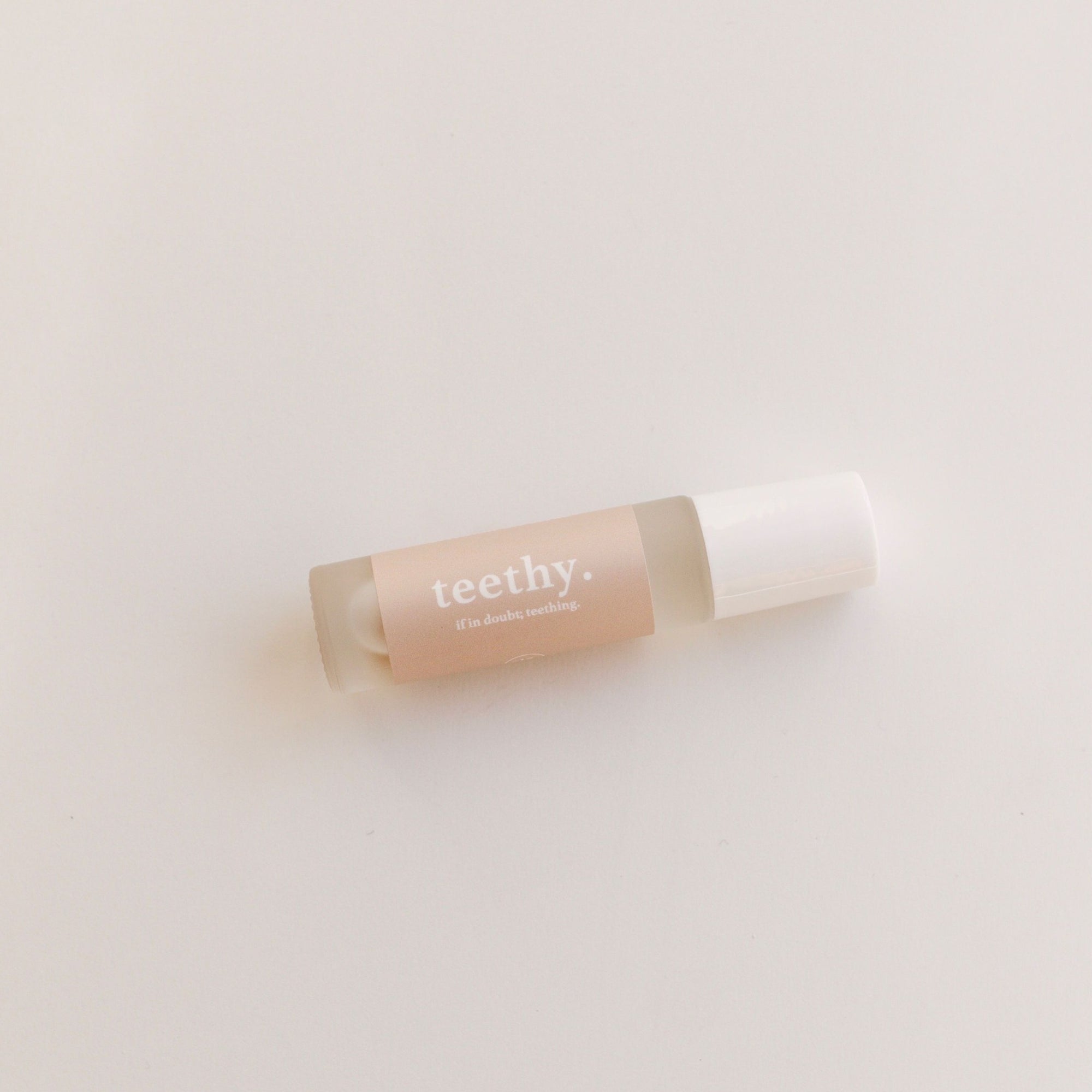 Teethy essential oil blend naturally eases teething pain.