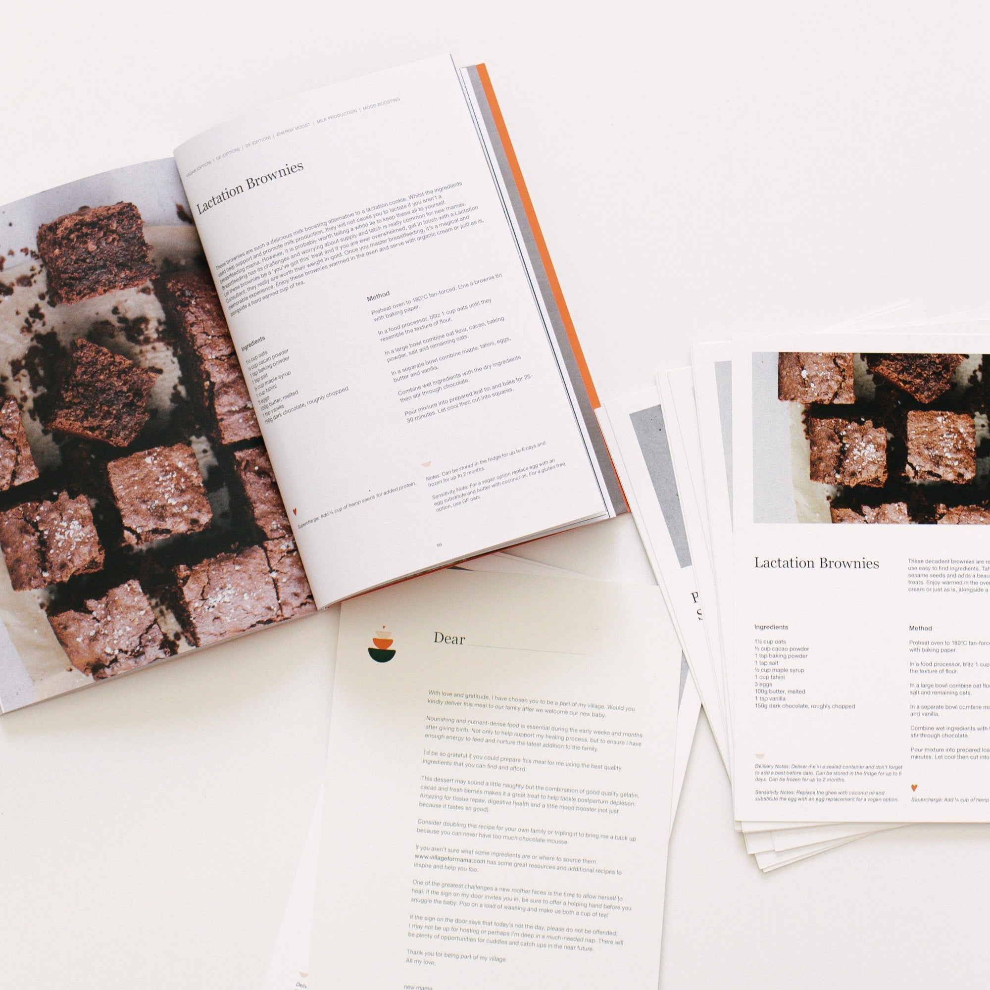 The postpartum recipe book includes 30 nourishing recipes and 30 recipe gift cards. With gluten free, dairy free, vegan and vegetarian options. Each recipe has been designed to nourish a new mama using easy to find and affordable ingredients.