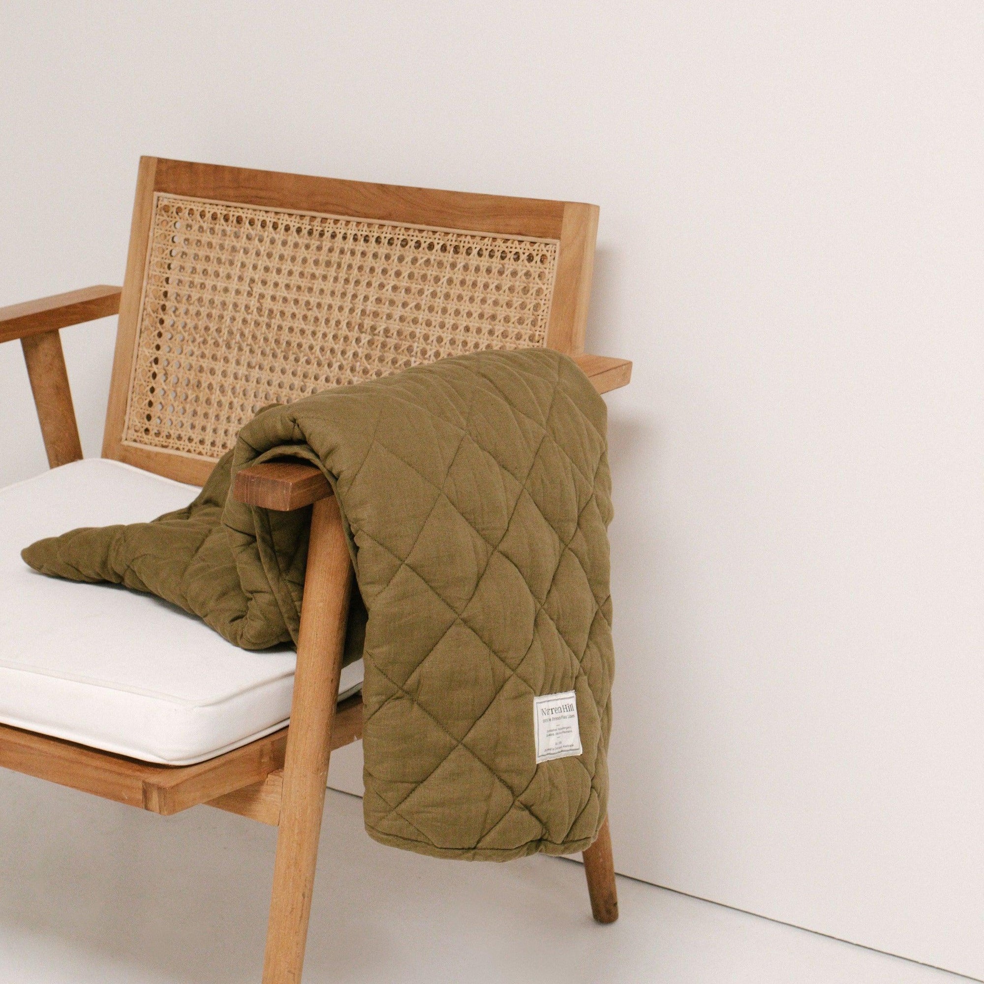 Our Warren Hill baby play mat is made from 100% Pure French Flax Linen with a soft, polyester filling that provides cushion and support for your child's delicate skin. Our linen is stonewashed giving it that beautiful soft, worn-in feel from the first time your child plays on it. Linen is naturally hypoallergenic, extremely durable, and one of the most sustainable materials to harvest and produce in the textile industry.