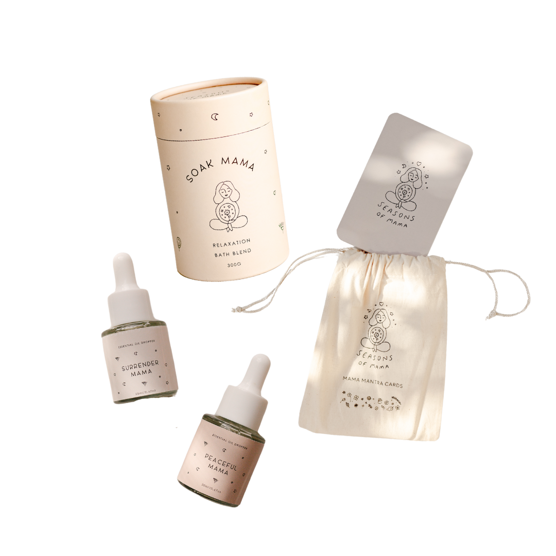 Shop our Seasons of Mama gift set from biglittlethings, including a bottle of oil and a complimentary bag. Enjoy the tranquility it brings!