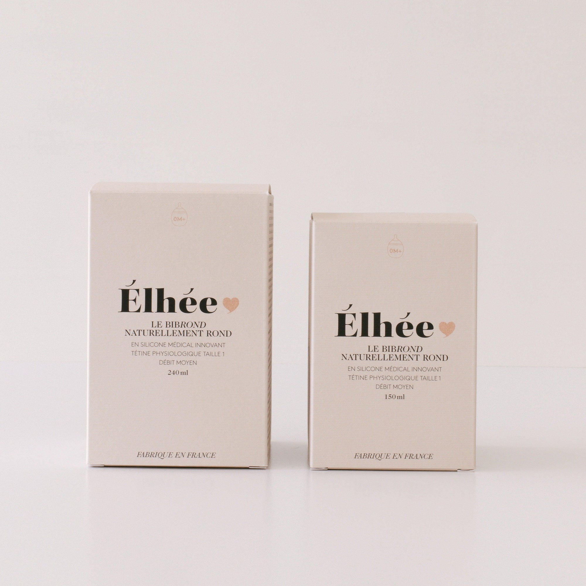 Two bibrond summer coral baby bottle boxes by Elhée France.